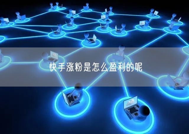 快手涨粉是怎么盈利的呢