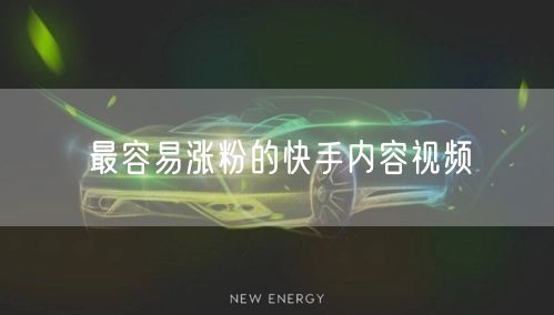 最容易涨粉的快手内容视频