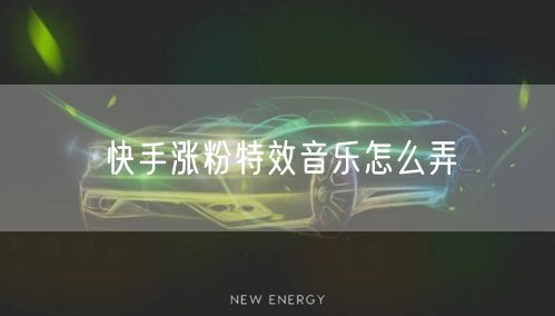 快手涨粉特效音乐怎么弄
