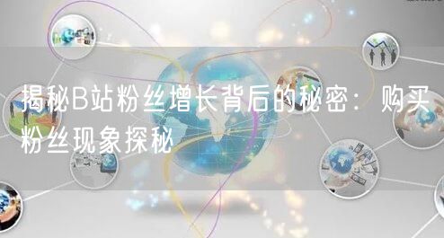揭秘B站粉丝增长背后的秘密：购买粉丝现象探秘