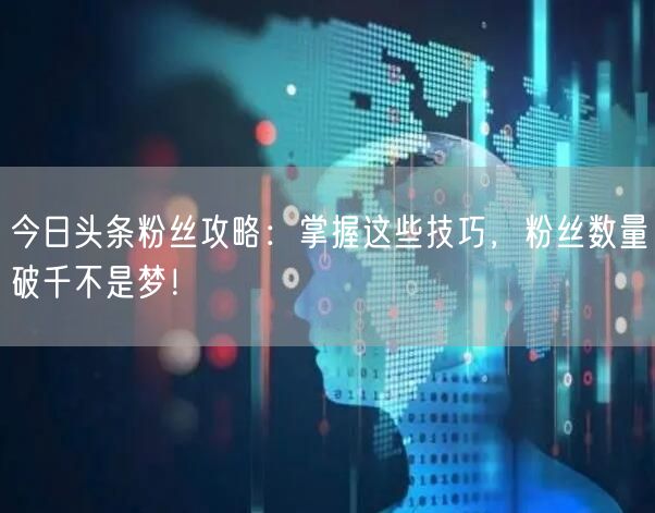 今日头条粉丝攻略：掌握这些技巧，粉丝数量破千不是梦！
