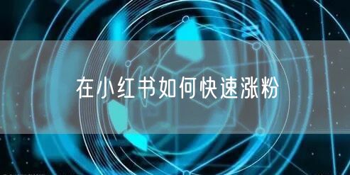 在小红书如何快速涨粉