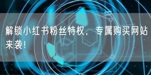 解锁小红书粉丝特权,专属购买网站来袭!