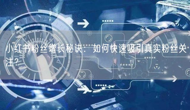 小红书粉丝增长秘诀：如何快速吸引真实粉丝关注？
