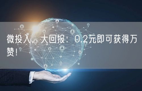 微投入，大回报：0.2元即可获得万赞！