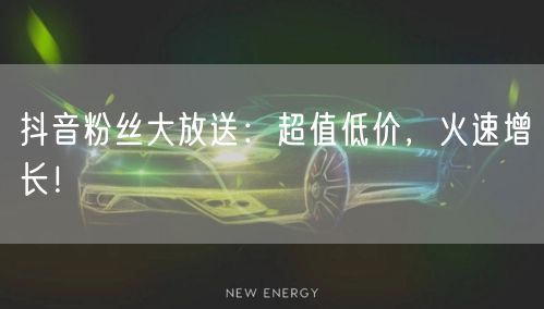 抖音粉丝大放送：超值低价，火速增长！