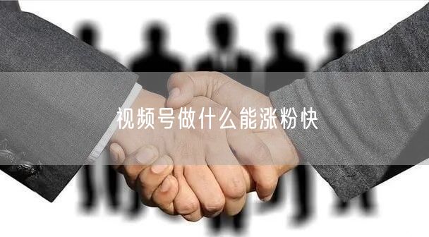 视频号做什么能涨粉快