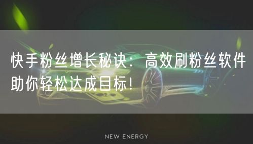 快手粉丝增长秘诀：高效刷粉丝软件助你轻松达成目标！