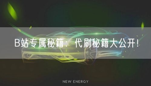 B站专属秘籍：代刷秘籍大公开！