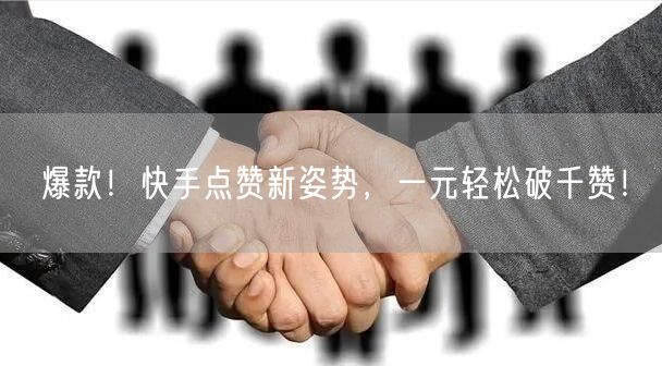 爆款！快手点赞新姿势，一元轻松破千赞！