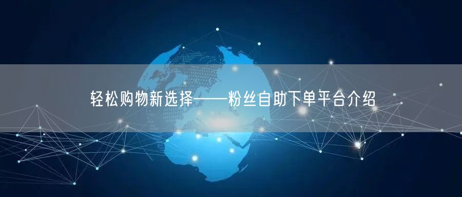 轻松购物新选择——粉丝自助下单平台介绍