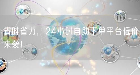 省时省力，24小时自助下单平台低价来袭！