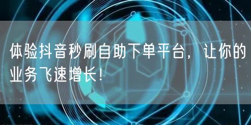 体验抖音秒刷自助下单平台，让你的业务飞速增长！