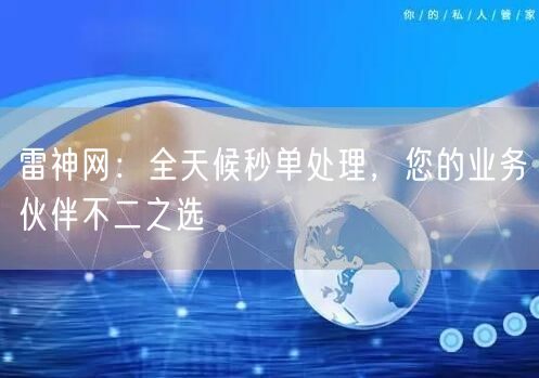 雷神网：全天候秒单处理，您的业务伙伴不二之选