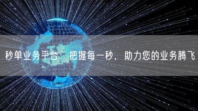 秒单业务平台：把握每一秒，助力您的业务腾飞