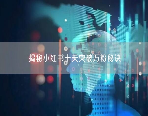 揭秘小红书十天突破万粉秘诀