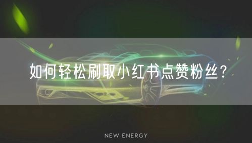 如何轻松刷取小红书点赞粉丝?