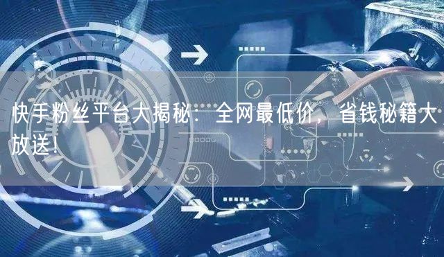 快手粉丝平台大揭秘:全网最低价,省钱秘籍