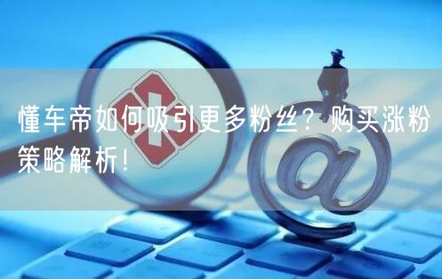 懂车帝如何吸引更多粉丝?购买涨粉策略解析