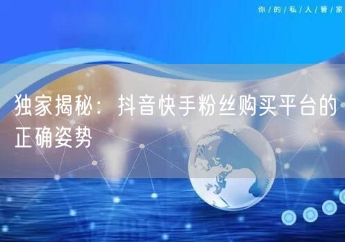独家揭秘:抖音快手粉丝购买平台的正确姿势