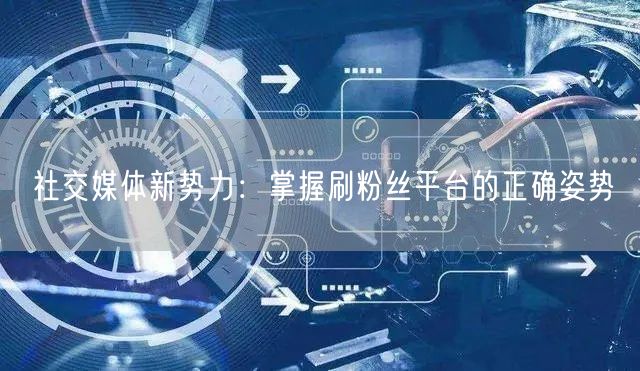 社交媒体新势力:掌握刷粉丝平台的正确姿势