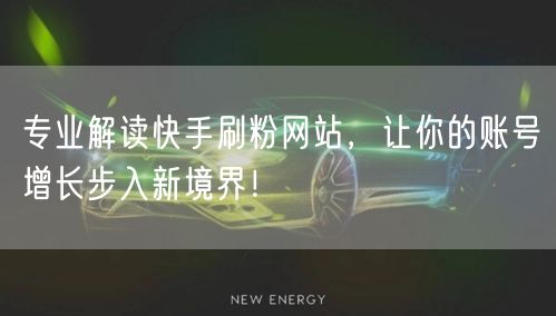 专业解读快手刷粉网站，让你的账号增长步入